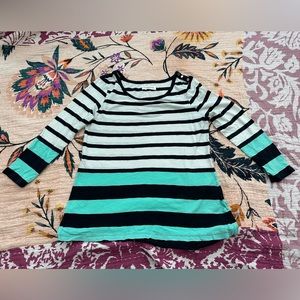 Anthropologie Pilcro striped top 3/4 length sleeve XS